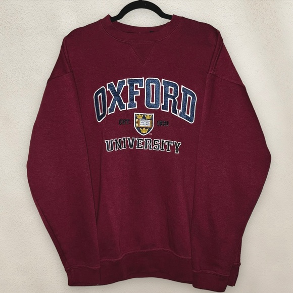 Oxford Sweaters Oxford University Maroon Dark Red Crewneck Sweater